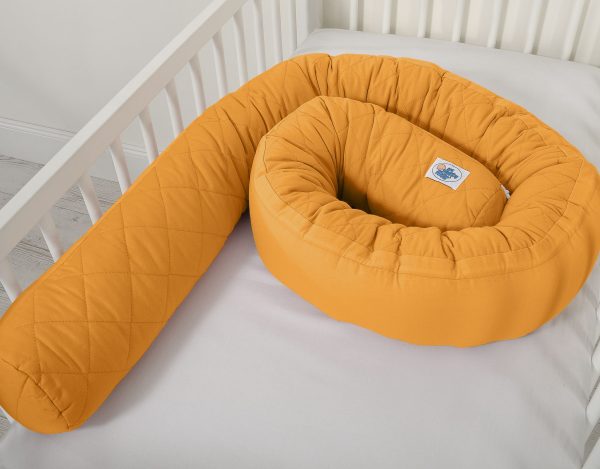 2-in-1 - Baby nest quilted - snake pillow bumper - honey yellow - Image 4