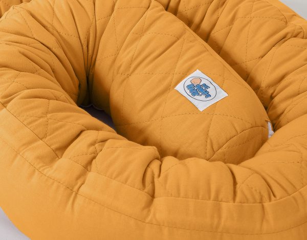 2-in-1 - Baby nest quilted - snake pillow bumper - honey yellow - Image 5