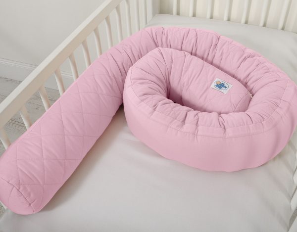 2-in-1- Baby nest quilted - snake pillow bumper - pink - Image 4