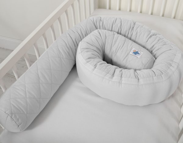 2-in-1 - Baby nest quilted - snake pillow bumper - gray - Image 4