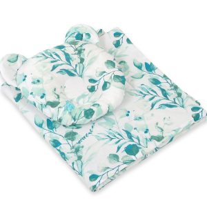 Duvet with pillow Teddy - 2pcs set - eucaliptus mint