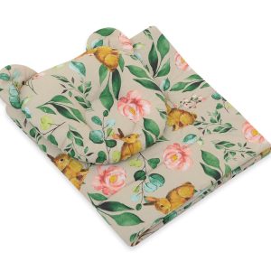 Duvet with pillow Teddy - 2pcs set - Rabbit with flowers