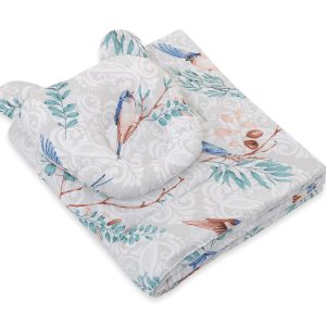 Duvet with pillow Teddy - 2pcs set - Blue birds