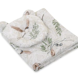 Duvet with pillow Teddy - 2pcs set - Brown birds