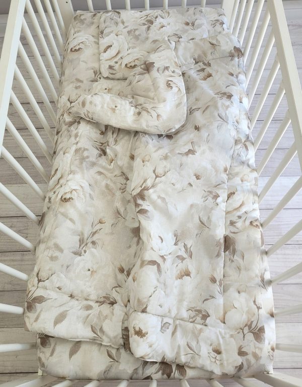 Bedding set 2-pcs 75x100cm NEWBORN- Peonies beige - Image 3