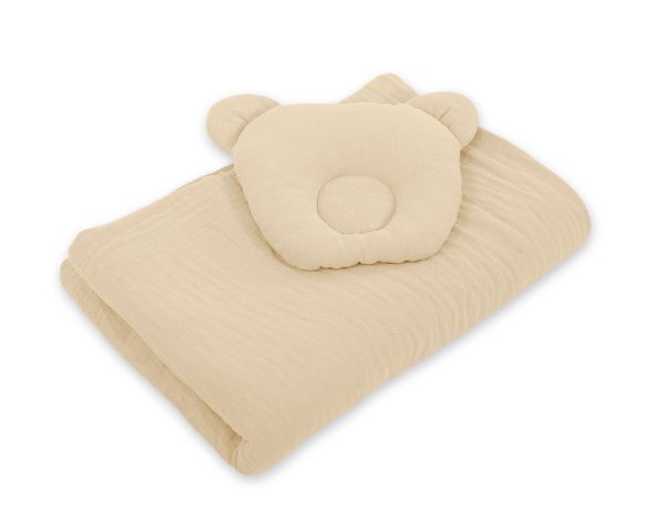 Duvet with pillow Teddy MUSLIN - 2pcs set - cream - Image 2