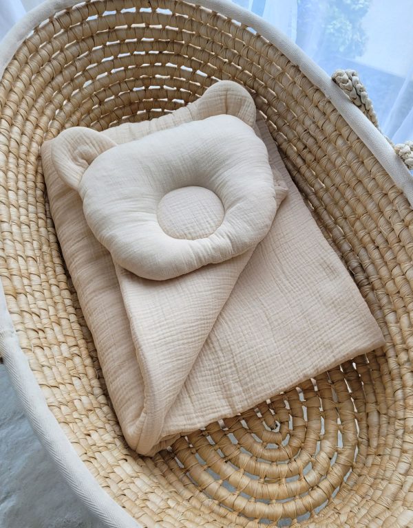 Duvet with pillow Teddy MUSLIN - 2pcs set - cream - Image 3