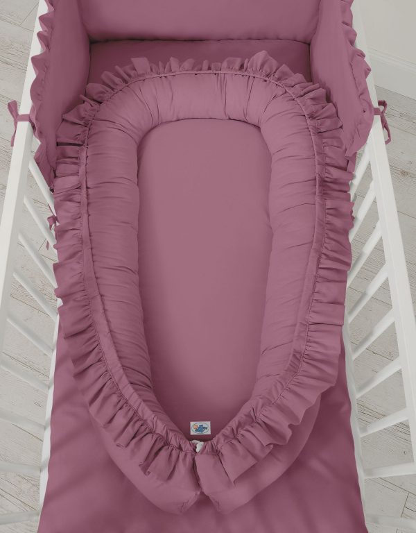 Baby nest Premium Cocoon for infants with a ruffle MY SWEET BABY- pastel violet - Image 4