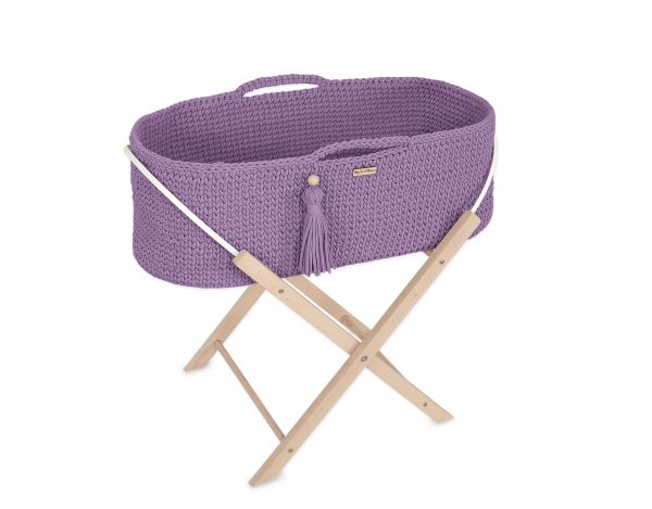Moses basket BOHO Handmade with stand - lila - Image 6