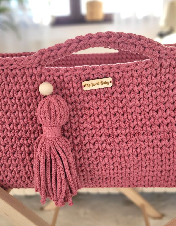 Moses basket BOHO Handmade cotton with mattress - blossom - Image 3