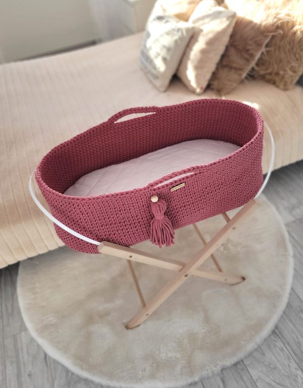 Moses basket BOHO Handmade cotton with mattress - blossom - Image 4