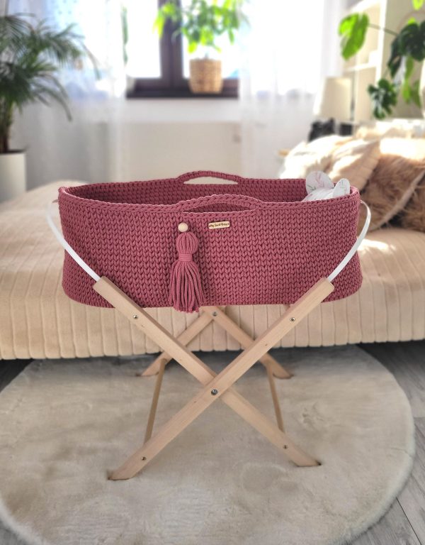 Moses basket BOHO Handmade cotton with mattress - blossom - Image 5