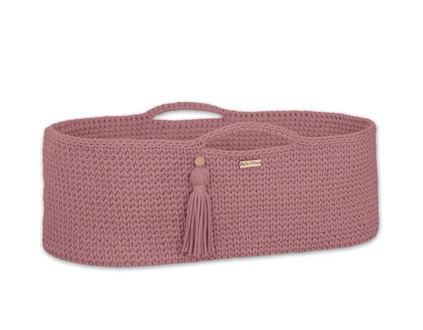 Moses basket BOHO Handmade cotton with mattress - blush - Image 5
