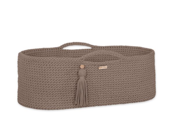 Moses basket BOHO Handmade cotton with mattress - sand - Image 5