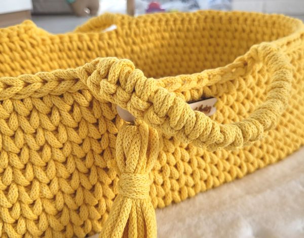Moses basket BOHO cotton - doll carrier - yellow - Image 5