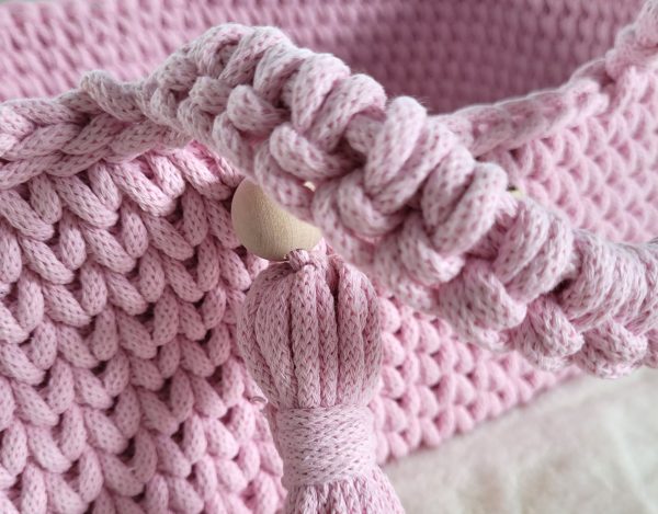 Moses basket BOHO cotton - doll carrier - pink - Image 3