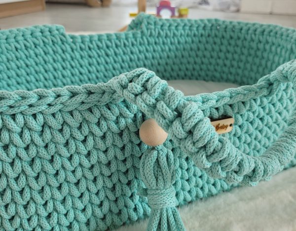 Moses basket BOHO cotton - doll carrier - mint - Image 3