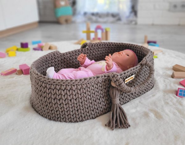 Moses basket BOHO cotton - doll carrier - mocca - Image 3