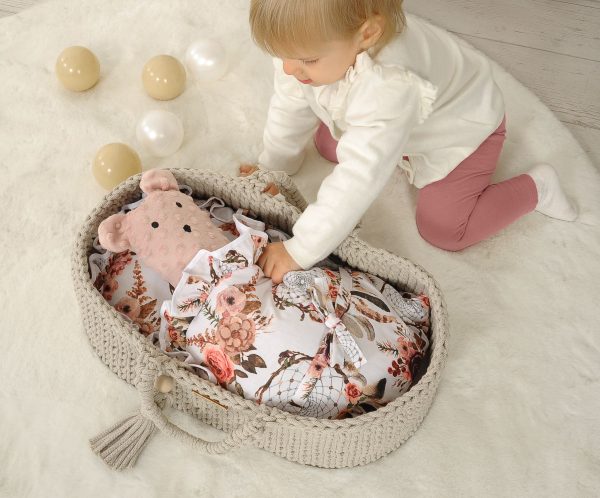 Moses basket BOHO cotton - doll carrier - light beige - Image 2