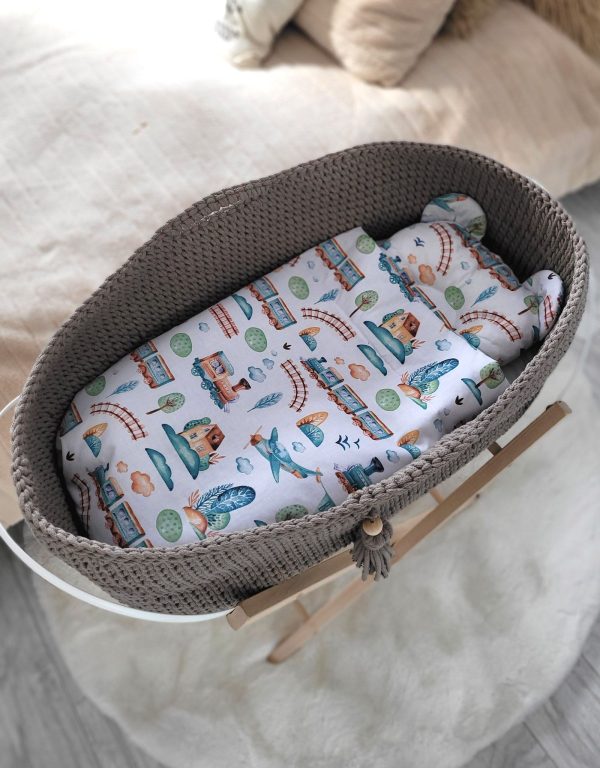 Moses basket BOHO Handmade cotton with mattress - mocca - Image 3