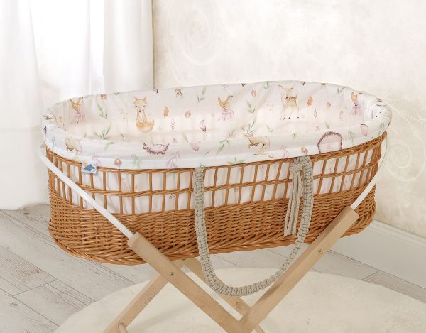 Moses wicker basket in BOHO style with cotton lining - forest softness - Image 3