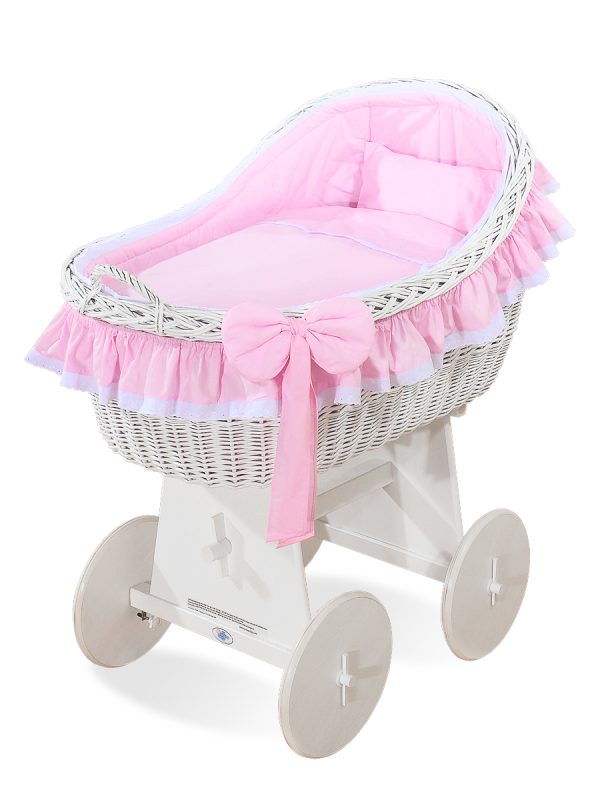 Moses Basket Wicker hood crib Carina- Pink