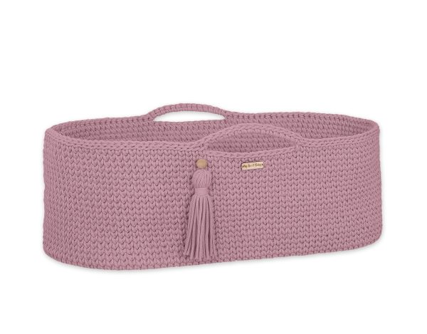Moses basket BOHO Handmade cotton with mattress - lavender - Image 5