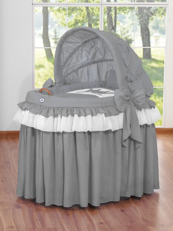 Cover set 4 pcs for Moses Basket Wicker hood crib- Little Prince anthracite