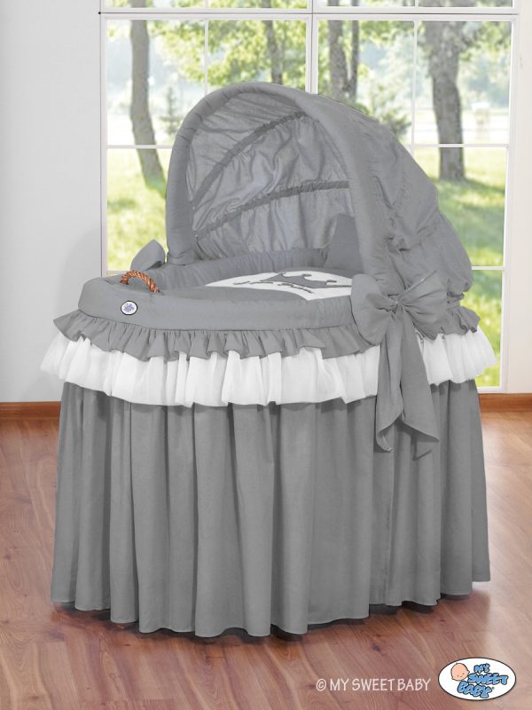 Moses Basket/Wicker hood crib- Little Prince anthracite - Image 2