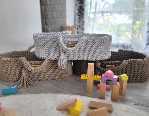 Moses basket BOHO cotton - doll carrier - light beige - Image 4