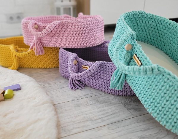 Moses basket BOHO cotton - doll carrier - mint - Image 8