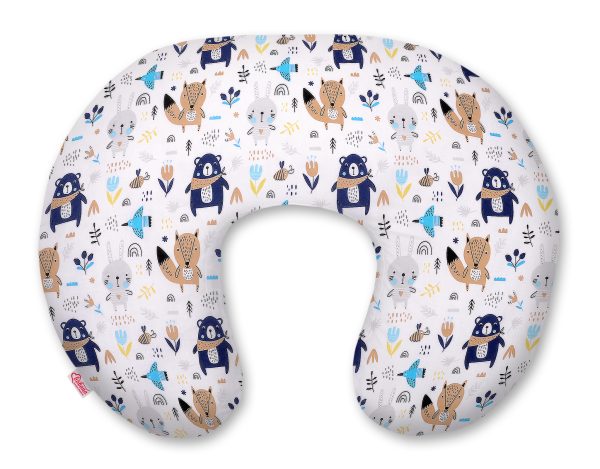 Feeding pillow - navy blue bears
