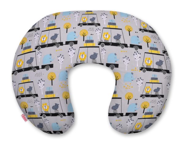 Breastfeeding Pillow Nursing Croissant Pillow, removable, Hands-Free Feeding- animals in cars