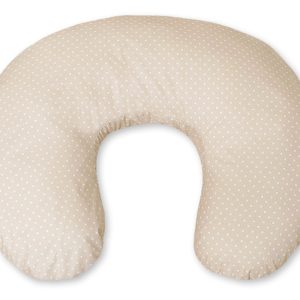 Feeding pillow- Hanging hearts white polka dots on beige