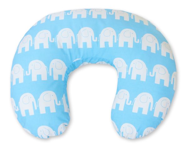 Feeding pillow- Elephants blue
