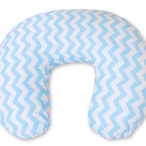 Breastfeeding Pillow Nursing Croissant Pillow, removable, Hands-Free Feeding - chevron blue