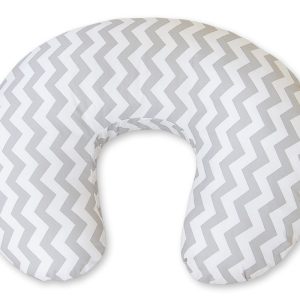 Breastfeeding Pillow Nursing Croissant Pillow, removable, Hands-Free Feeding - chevron grey
