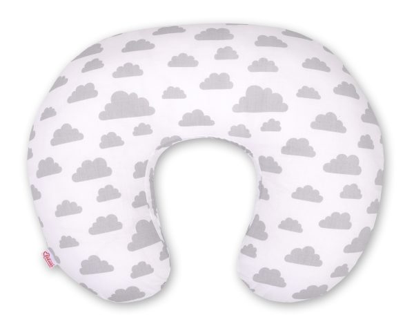Feeding pillow - clouds gray