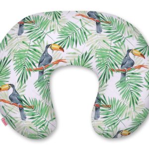 Breastfeeding Pillow Nursing Croissant Pillow, removable, Hands-Free Feeding- toucans