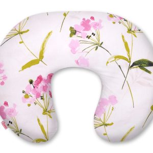 Breastfeeding Pillow Nursing Croissant Pillow, removable, Hands-Free Feeding- flowers