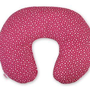 Feeding pillow - wine red stars
