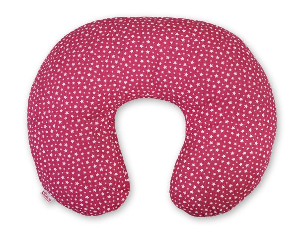 Feeding pillow - wine red stars