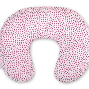 Feeding pillow - white-wine red stars