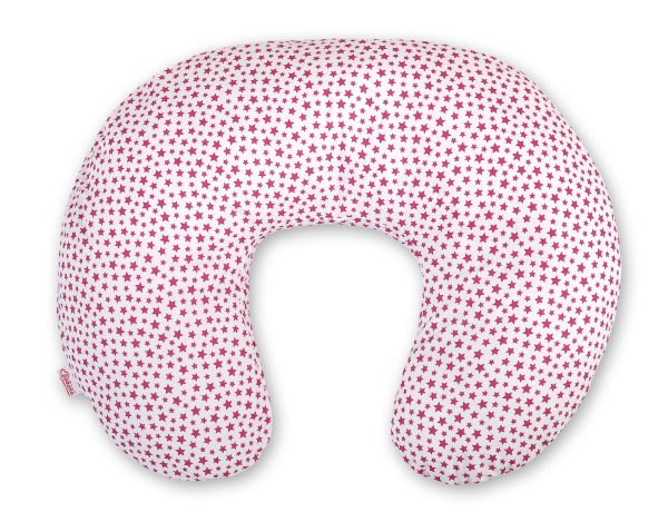 Feeding pillow - white-wine red stars