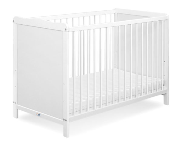 Wooden white baby cot  120x60cm Matteo