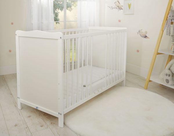 Wooden white baby cot  120x60cm Matteo - Image 3