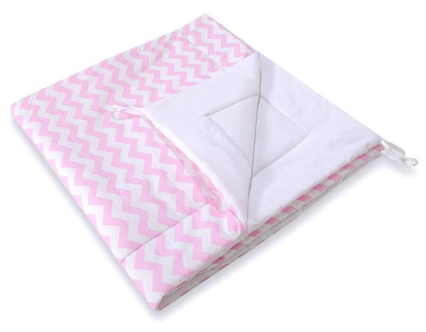 Teepee tent for kids +play mat + decorative feathers - Chevron pink - Image 2