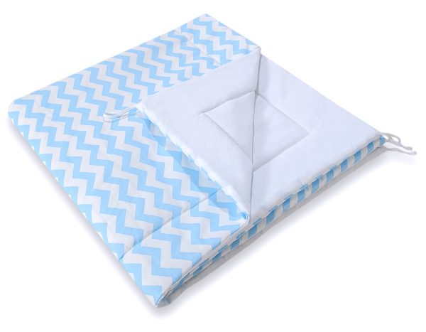 Teepee tent for kids +play mat + decorative feathers - Chevron blue - Image 2