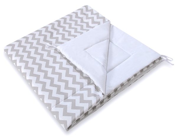 Teepee tent for kids + playmat + pillows + decorative feathers - Chevron grey - Image 2