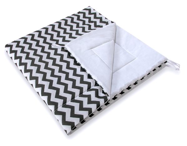 Teepee tent for kids +play mat + decorative feathers - Chevron black - Image 2
